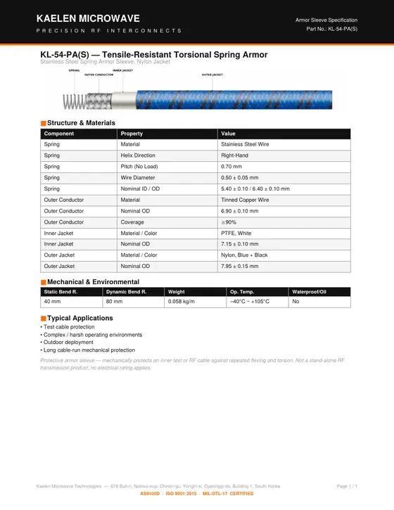 First page of the KL-54-PA(S) datasheet